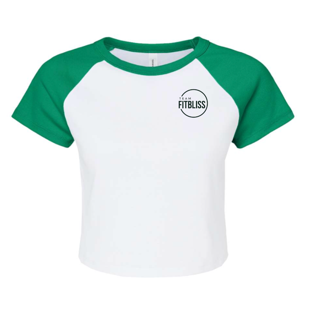 Womens Crop Baseball Tee